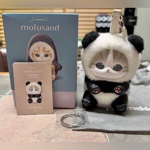 Mofusand Kiramekko Fluffy Plush Keychain - Panda